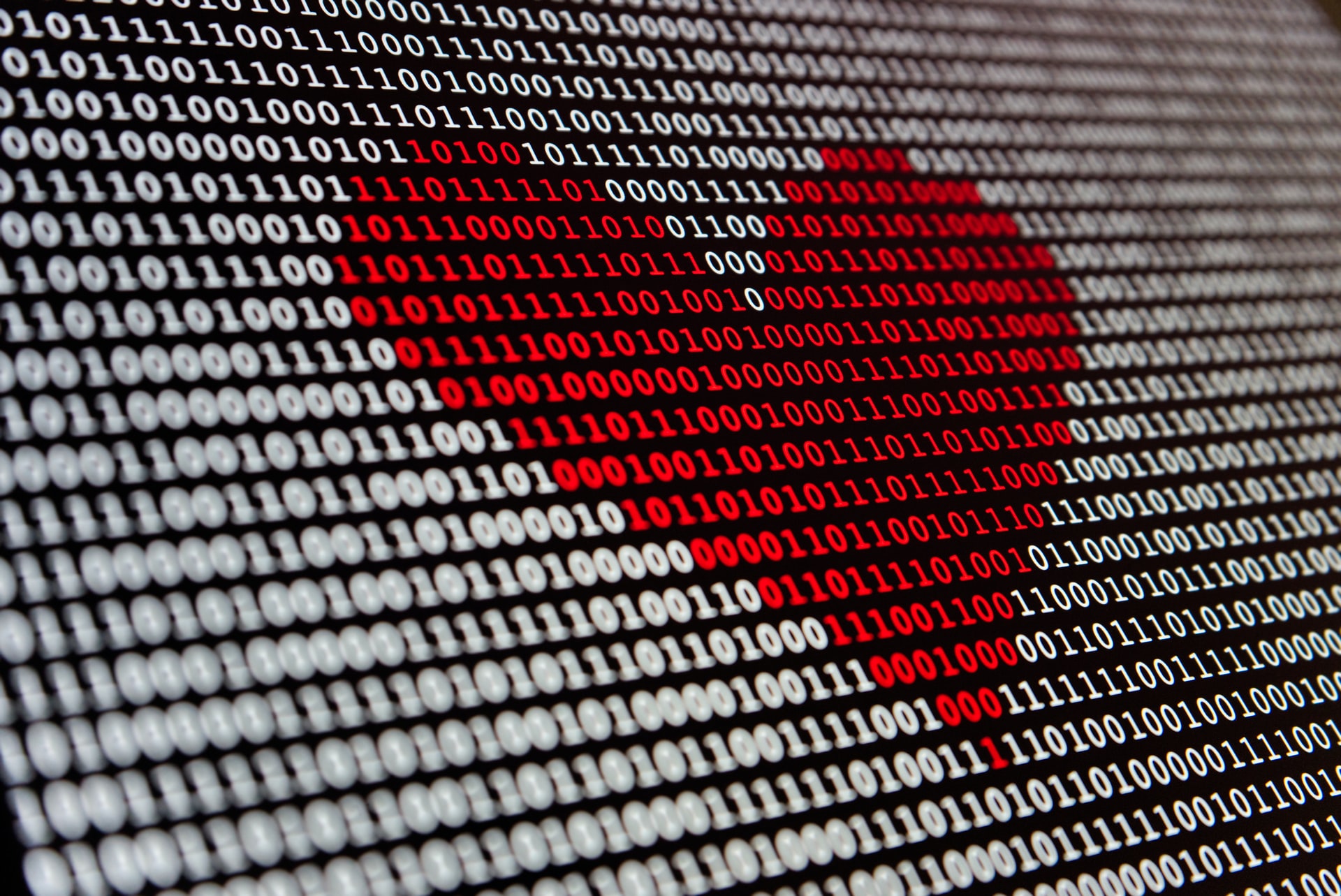 Code in terminal forming a red heart